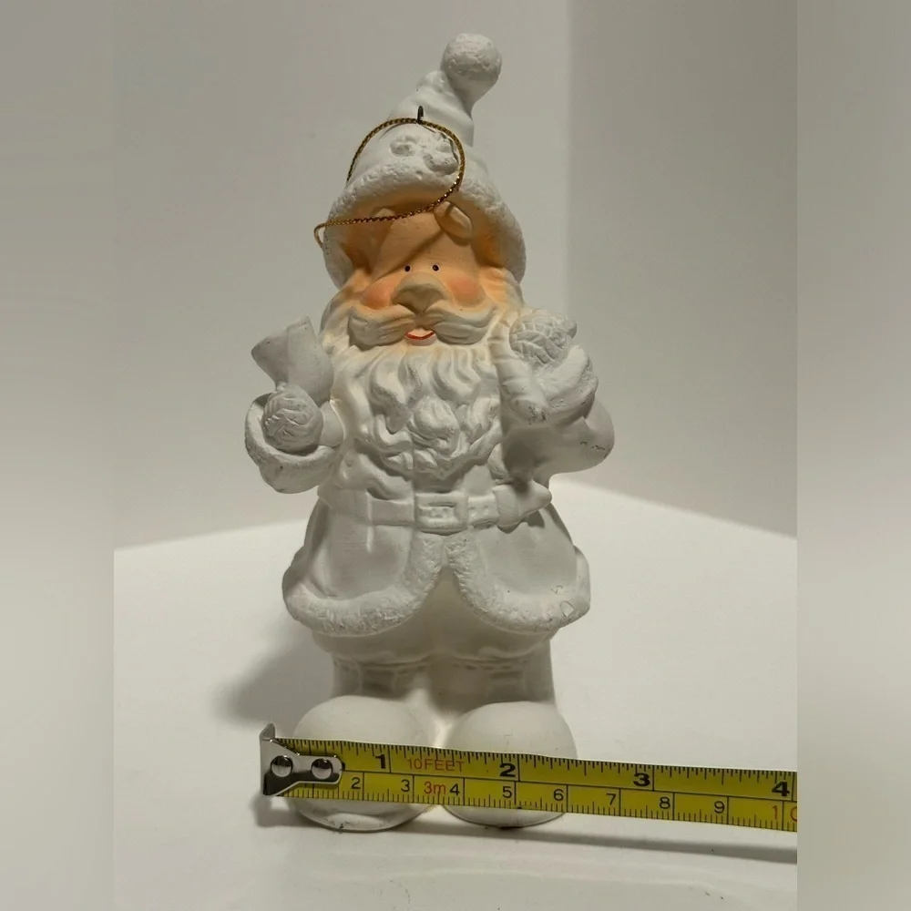 Ceramic White Santa Ornament